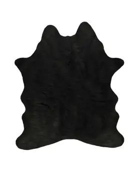 5' X 8' Black Shag Hand Knotted Area Rug