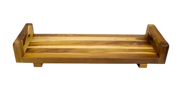 29"W Natural Teak Bath Tray and Seat with Handles