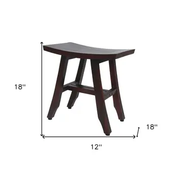 18" Dark Brown Teak Rectangular Shower Bench