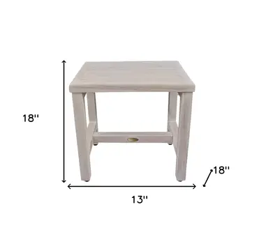 18" Gray Teak Rectangular Shower Bench