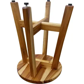18" Natural Brown Backless Bar Chair