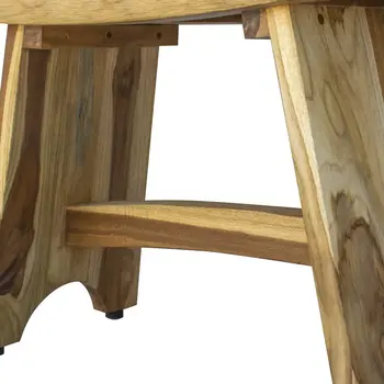 Contemporary Teak Outdoor Bench In Natural Finish