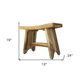 Contemporary Teak Outdoor Bench In Natural Finish