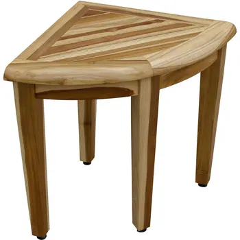 23" Natural Teak Corner Shower Bench