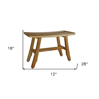 Contemporary Teak Shower Bench In Natural Finish