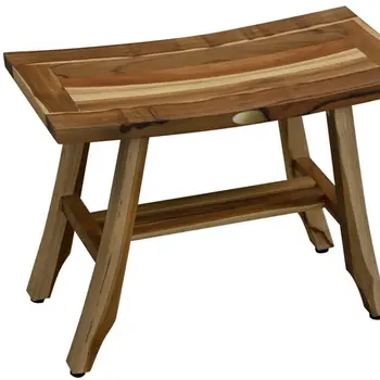 Contemporary Teak Shower Stool Or Bench In Natural Finish