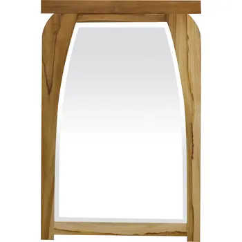 35" Brown Abstract Wood Framed Accent Mirror