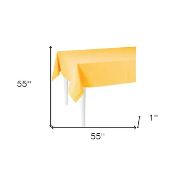 55" X 55" Yellow Polyester Square Tablecloth