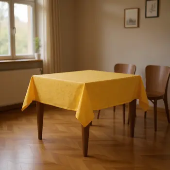 55" X 55" Yellow Polyester Square Tablecloth