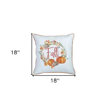 Set of Four 18" Brown Orange And White Fabric Throw Pillow Covers