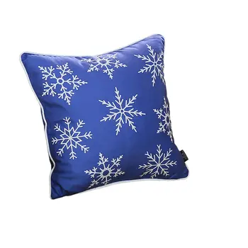 Set Of Two Blue 18" Holiday Snowflakes Throw Pillow Covers