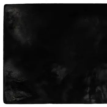 3' X 5' Black Faux Fur Area Rug