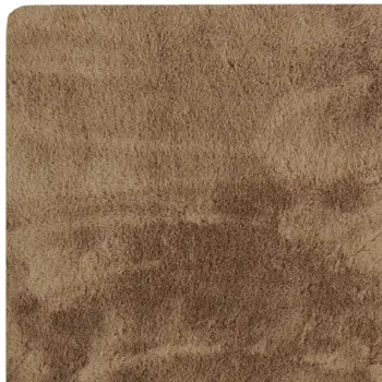 3' X 5' Taupe Shag Hand Knotted Area Rug