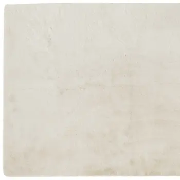 5' X 8' Ivory Shag Hand Knotted Area Rug