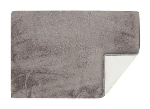 5' X 8' Gray Faux Fur Washable Area Rug
