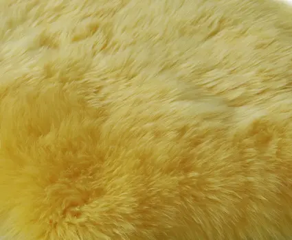 2' X 3' Yellow New Zealand Lambs Wool Handmade Area Rug
