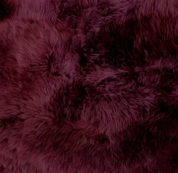 2' X 3' Burgundy New Zealand Natural Sheepskin Rug