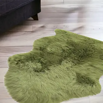 2' X 3' Sage New Zealand Lambs Wool Area Rug