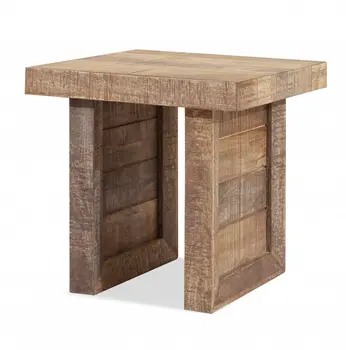 20" Brown Solid Wood Square End Table