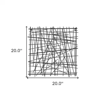 Black Metal Abstract Linear Array Wall Art Decor