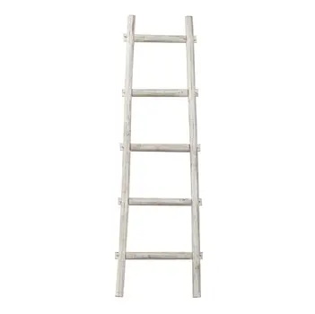 59" X 18" X 2" White Decorative Ladder Shelve