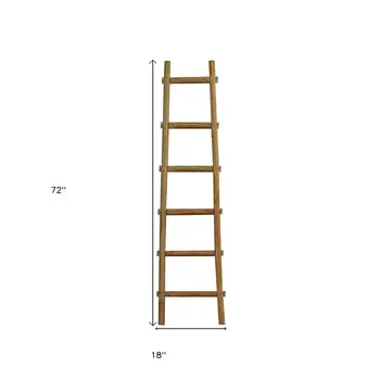 72" X 18"X 2" Brown Decorative Ladder Shelve