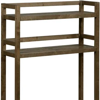 48" Chestnut Finish 2 Tier Solid Wood Over Toilet Organizer