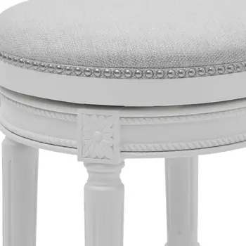 26" Gray Solid Wood Backless Bar Height Swivel Bar Chair