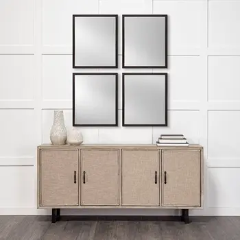 Rectangle Black Accent Mirror With Oxidized Finish Frame