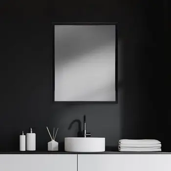 Rectangle Espresso Accent Mirror With Lakeside Design