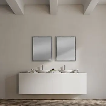 Rectangle Grey Accent Mirror With Driftwood Quality Frame