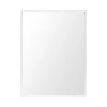 Rectangle White Accent Mirror With Crisp White Finish Frame