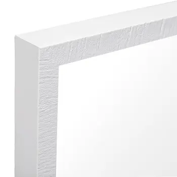 Rectangle White Accent Mirror With Crisp White Finish Frame