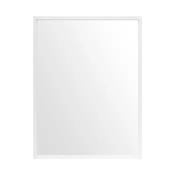 Rectangle White Accent Mirror With Crisp White Finish Frame