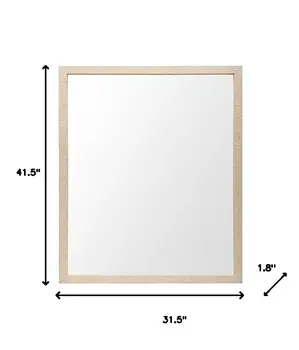 Rectangle Natural Accent Mirror With Matte Finish Frame