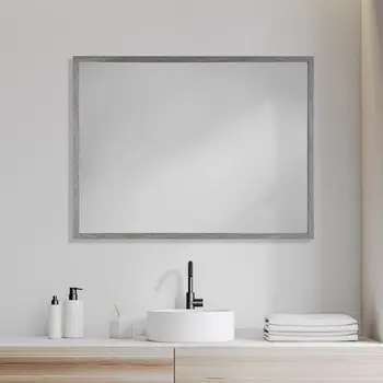 Rectangle Grey Accent Mirror With Driftwood Quality Frame