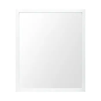 Rectangle White Accent Mirror With Crisp White Finish Frame