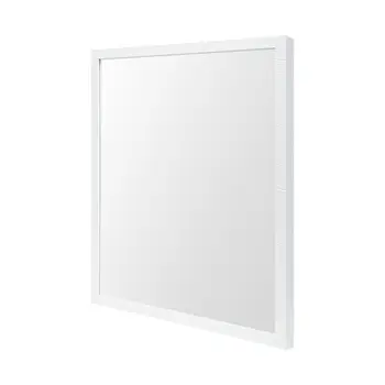 Rectangle White Accent Mirror With Crisp White Finish Frame
