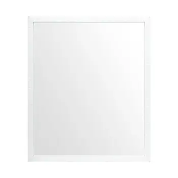 Rectangle White Accent Mirror With Crisp White Finish Frame