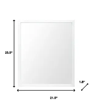 Rectangle White Accent Mirror With Crisp White Finish Frame