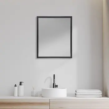 Rectangle Espresso Accent Mirror With Lakeside Design