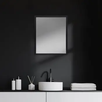 Rectangle Espresso Accent Mirror With Lakeside Design