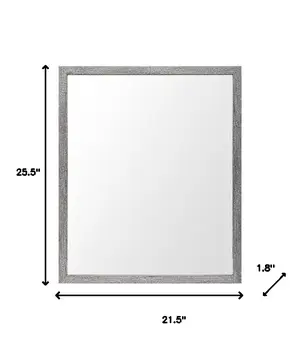 Rectangle Grey Accent Mirror With Driftwood Quality Frame