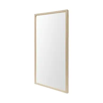Rectangle Natural Accent Mirror With Matte Finish Frame