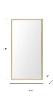 Rectangle Natural Accent Mirror With Matte Finish Frame