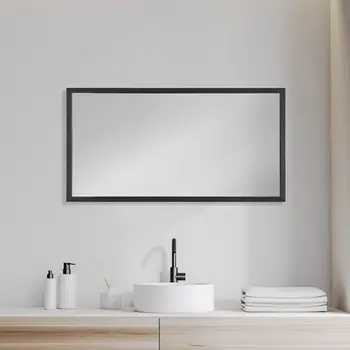 Rectangle Espresso Accent Mirror With Lakeside Design