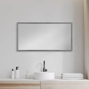 Rectangle Grey Accent Mirror With Driftwood Quality Frame
