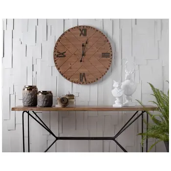 66" Brown and Black Solid Wood and Iron Abstract Base Console Table