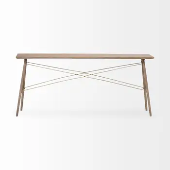 66" Brown Solid Wood Console Table