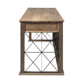60" Solid Wood Enclosed and Open Storage TV Stand